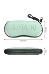 SATUSA Magnifique étui à lunettes à fermeture éclair avec motif cœur, pochette souple pour lunettes de soleil, étui de voyage