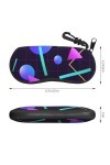 SATUSA Étui à lunettes à fermeture éclair avec imprimé géométrique fluo - Pochette souple pour lunettes de soleil - Étui de v