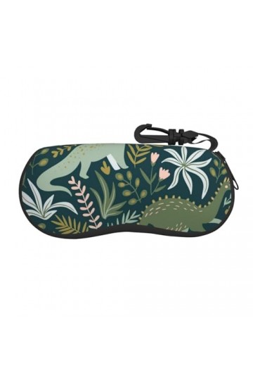 SATUSA Étui à lunettes à fermeture éclair avec imprimé dinosaure, pochette souple pour lunettes de soleil, étui de voyage por
