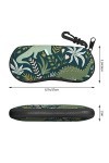 SATUSA Étui à lunettes à fermeture éclair avec imprimé dinosaure, pochette souple pour lunettes de soleil, étui de voyage por