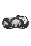 SATUSA Étui à lunettes à fermeture éclair avec motif manette de jeu, pochette souple pour lunettes de soleil, étui de voyage 