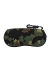 SATUSA Étui à lunettes à fermeture éclair avec motif camouflage, pochette souple pour lunettes de soleil, étui de voyage port