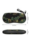 SATUSA Étui à lunettes à fermeture éclair avec motif camouflage, pochette souple pour lunettes de soleil, étui de voyage port