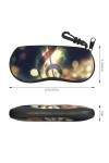 SATUSA Étui à lunettes à fermeture éclair avec motif notes de musique, pochette souple pour lunettes de soleil, étui de voyag