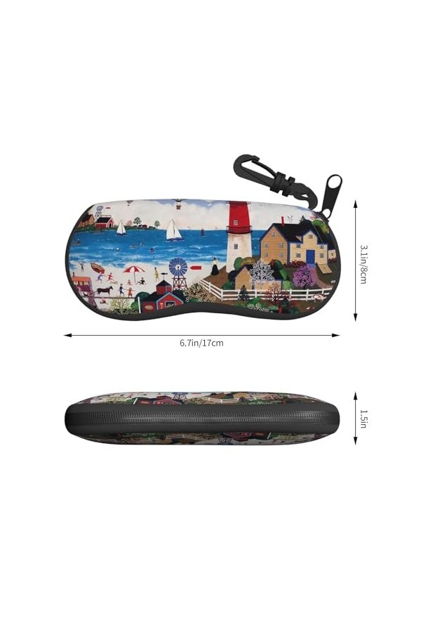 SATUSA Étui à lunettes à fermeture éclair avec fermeture éclair, pochette souple pour lunettes de soleil, étui de voyage port