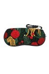 SATUSA Étui à lunettes à fermeture éclair imprimé léopard et roses, pochette souple pour lunettes de soleil, étui de voyage p