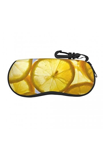 Étui à lunettes à fermeture éclair avec motif de tranches de citron, pochette souple pour lunettes de soleil, étui de voyage 