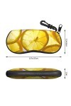 Étui à lunettes à fermeture éclair avec motif de tranches de citron, pochette souple pour lunettes de soleil, étui de voyage