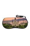 Jackson Étui à lunettes de soleil carré imprimé avec fermeture éclair, pochette souple pour lunettes de soleil, étui de voyag