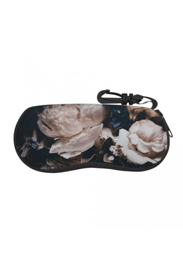 SATUSA Bouquet de pivoines roses - Étui à lunettes à fermeture éclair - Pochette souple pour lunettes de soleil - Étui de voy