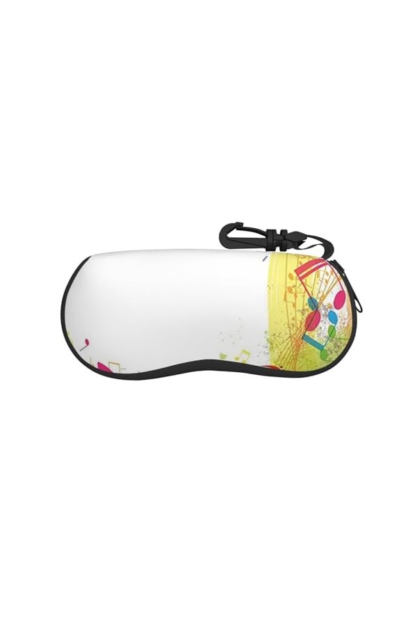 SATUSA Étui à lunettes à fermeture éclair sur le thème de la musique abstraite, pochette souple pour lunettes de soleil, étui