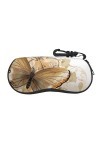 SATUSA Étui à lunettes à fermeture éclair avec imprimé floral et papillon, pochette souple pour lunettes de soleil, étui de v