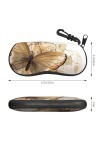 SATUSA Étui à lunettes à fermeture éclair avec imprimé floral et papillon, pochette souple pour lunettes de soleil, étui de v