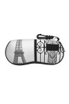 SATUSA Étui à lunettes à fermeture éclair avec motif Tour Eiffel de Paris, pochette souple pour lunettes de soleil, étui de v