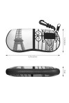 SATUSA Étui à lunettes à fermeture éclair avec motif Tour Eiffel de Paris, pochette souple pour lunettes de soleil, étui de v