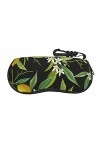 SATUSA Étui à lunettes à fermeture éclair avec imprimé citron et fleur, pochette souple pour lunettes de soleil, étui de voya