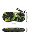 SATUSA Étui à lunettes à fermeture éclair avec imprimé citron et fleur, pochette souple pour lunettes de soleil, étui de voya