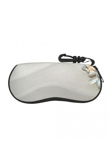 SATUSA Étui à lunettes à fermeture éclair avec imprimé conches et coquillages colorés, pochette souple pour lunettes de solei