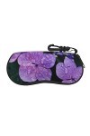 SATUSA Étui à lunettes à fermeture éclair avec motif fleur dhortensia, pochette souple pour lunettes de soleil, étui de voya