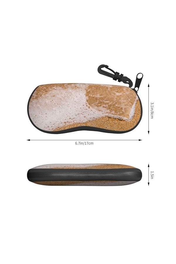 SATUSA Étui à lunettes avec fermeture éclair et motif cœur - Pochette souple pour lunettes de soleil - Étui de voyage portabl