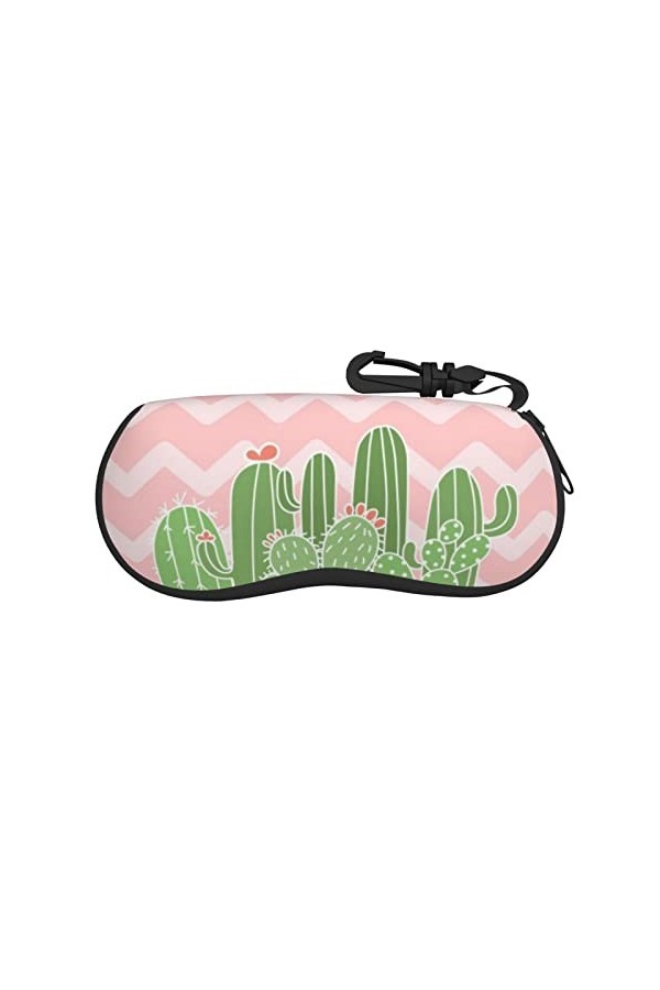 SATUSA Étui à lunettes à fermeture éclair avec motif cactus désert, pochette souple pour lunettes de soleil, étui de voyage p