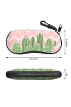 SATUSA Étui à lunettes à fermeture éclair avec motif cactus désert, pochette souple pour lunettes de soleil, étui de voyage p