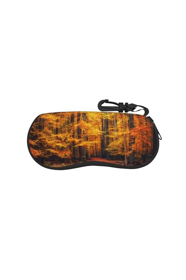 SATUSA Étui à lunettes avec fermeture éclair et motif paysage dautomne - Pochette souple pour lunettes de soleil - Étui de v