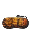 SATUSA Étui à lunettes avec fermeture éclair et motif paysage dautomne - Pochette souple pour lunettes de soleil - Étui de v