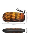 SATUSA Étui à lunettes avec fermeture éclair et motif paysage dautomne - Pochette souple pour lunettes de soleil - Étui de v