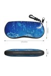 Étui à lunettes avec fermeture éclair et imprimé étoilé et lune, pochette souple pour lunettes de soleil, étui de voyage port