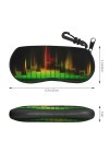 SATUSA Étui à lunettes à fermeture éclair avec imprimé musique cool - Pochette souple pour lunettes de soleil - Étui de voyag