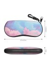 SATUSA Étui à lunettes avec fermeture éclair et motif nuages colorés dans le ciel, pochette souple pour lunettes de soleil, é