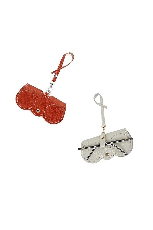 2 pièces Pochette à Lunettes Sac à Lunettes cuir PU souple PU Mince Pochette Lunettes Etui Lunette Boîte à Lunettes Sac Porte