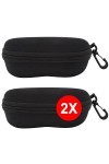 TBOC Étui Rigide à Lunettes de Soleil - [Pack: 2 Unités] Boîte [Noire] Vue Protection Lecture Natation avec Clip Attache Ceiu