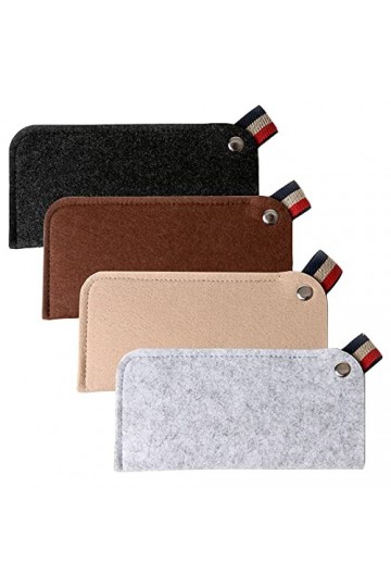 4 Pcs Étui Lunettes Portable Souple Housse De Protection Pour Lunettes Organisateur De Lunettes Sac à Lunettes En Feutre Poch