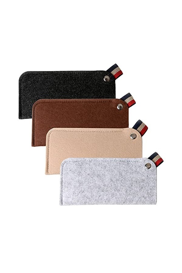 4 Pcs Étui Lunettes Portable Souple Housse De Protection Pour Lunettes Organisateur De Lunettes Sac à Lunettes En Feutre Poch