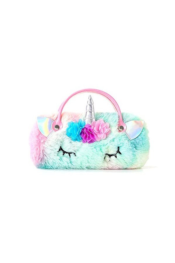 Hifot Peluche Licorne étui Lunettes Enfants, Mermaid Rigide étui Lunettes Soleil pour Fille garçon