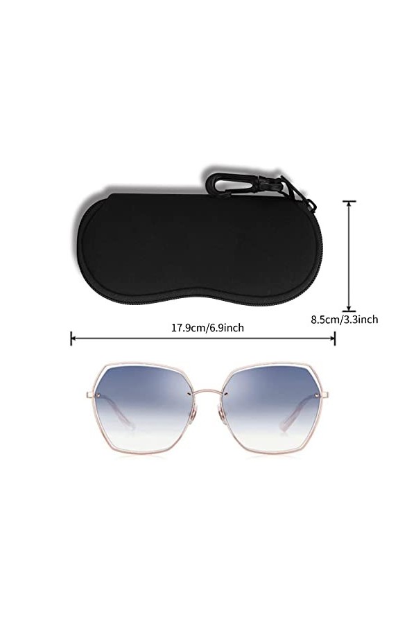 Hion Lot de 2 étuis à lunettes de soleil pochette souple avec clip ceinture sac à lunettes de soleil ultra léger en néoprène 