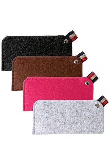 Niuhong 4 Pcs Sac Lunettes Portable Souple Étui Lunettes Portable Lunettes Soleil Sacs Lunettes Feutre Lunettes Protection Or