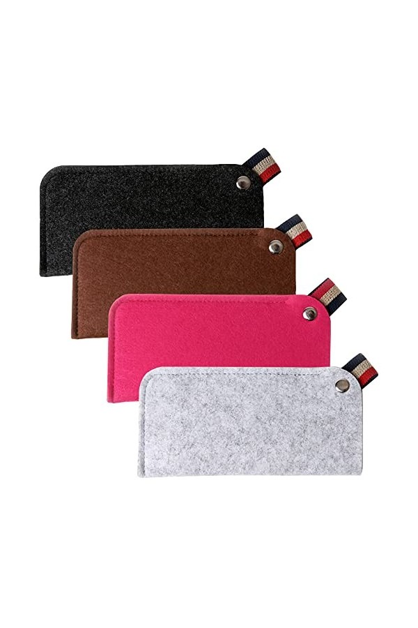 Niuhong 4 Pcs Sac Lunettes Portable Souple Étui Lunettes Portable Lunettes Soleil Sacs Lunettes Feutre Lunettes Protection Or