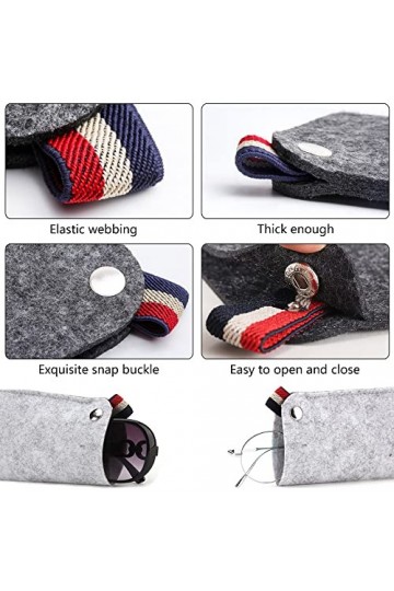 Niuhong 4 Pcs Sac Lunettes Portable Souple Étui Lunettes Portable Lunettes Soleil Sacs Lunettes Feutre Lunettes Protection Or