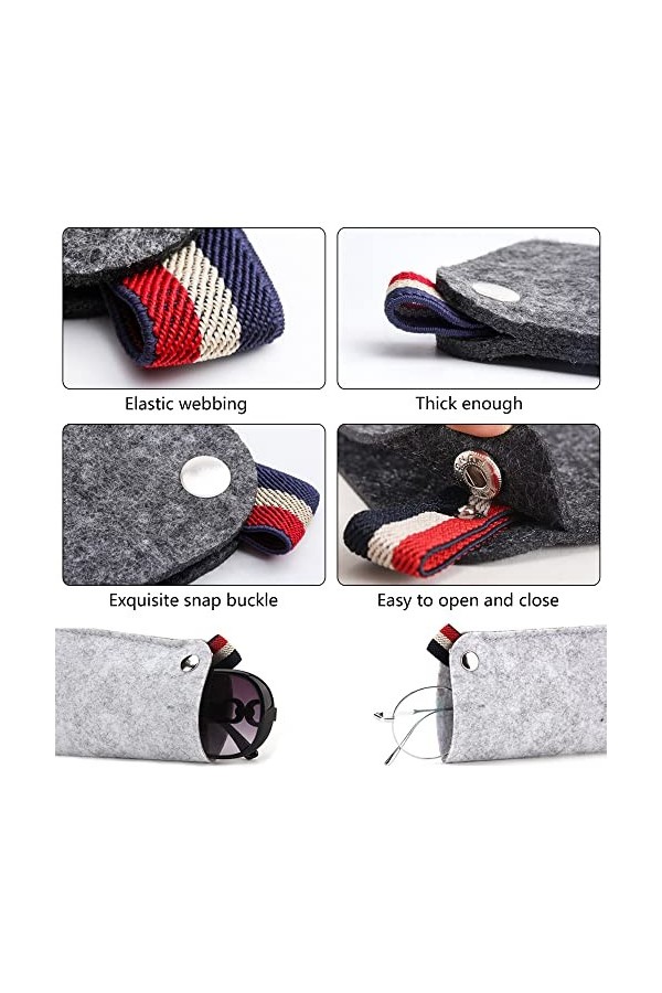 Niuhong 4 Pcs Sac Lunettes Portable Souple Étui Lunettes Portable Lunettes Soleil Sacs Lunettes Feutre Lunettes Protection Or