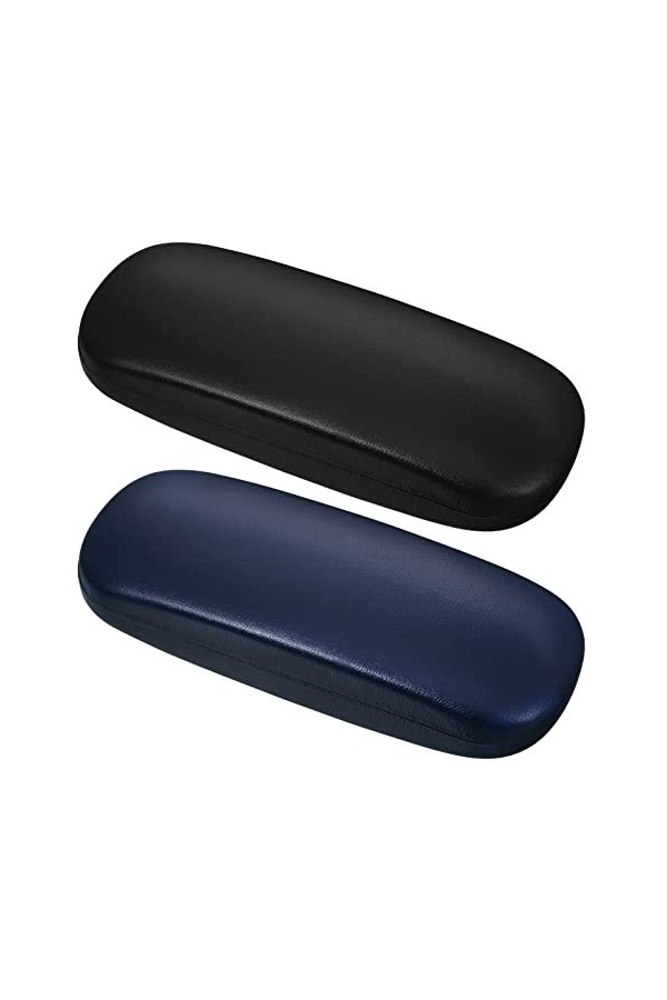 Firtink Lot de 2 étuis à lunettes en cuir synthétique pour homme et femme, Mixcolor, taille unique