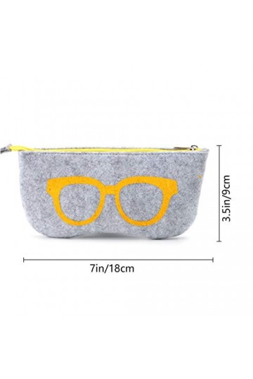 Soleebee Paquet de 4 Étuis à Lunettes portatifs Sac à Main en Lunettes Boîte Sacs en Feutre Doux Pochette de Organisateur
