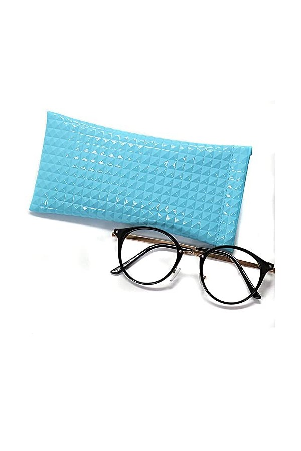 3 Pièces Souple PU Cuir Sac Lunettes, PU Cuir Étui à Lunettes, Boitier Lunettes Lecture, Etui Lunettes Souple Pochette de Feu