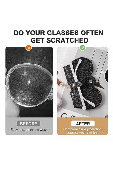 AYNKH Lot de 2 étuis à lunettes de soleil en Cuir Souple avec Lanière, Résistant aux Rayures Pochette à Lunettes Portable,Étu