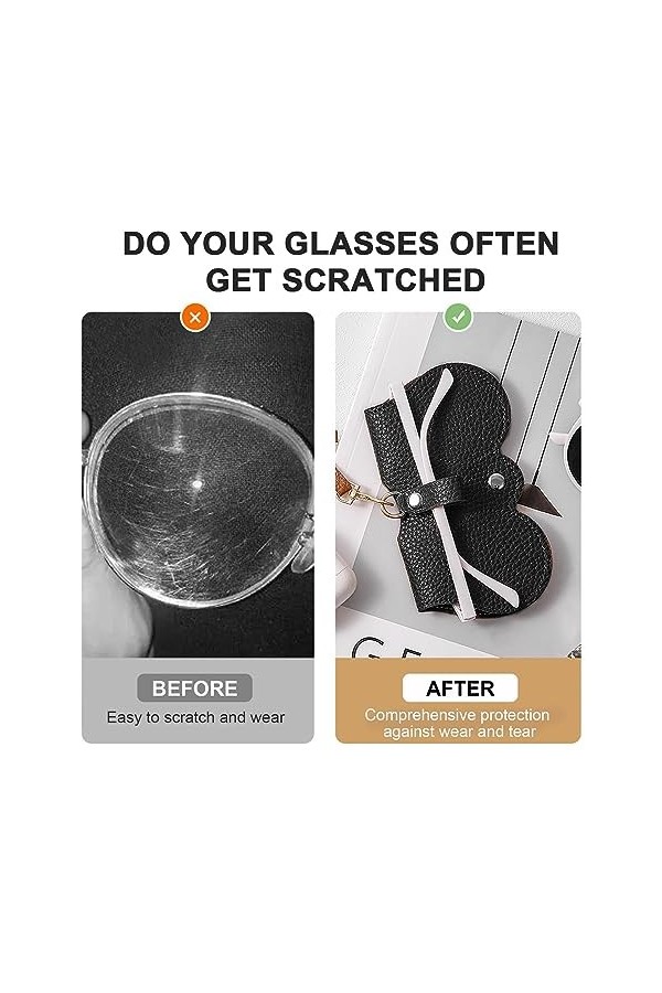 AYNKH Lot de 2 étuis à lunettes de soleil en Cuir Souple avec Lanière, Résistant aux Rayures Pochette à Lunettes Portable,Étu