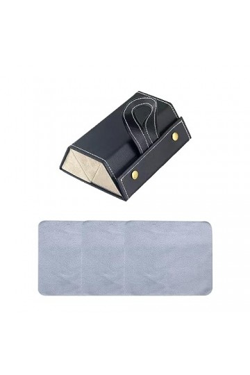 ATBUSS 1 boîte de rangement portable pour lunettes de soleil et lunettes de soleil avec trois compartiments et trois chiffons
