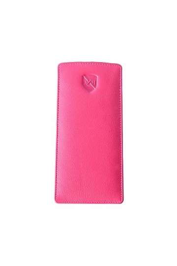 ALLEN & MATE Étui à lunettes de lecture en cuir véritable avec chiffon de nettoyage pour verre, Rose Premium, taille unique