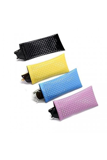 Pochette à Lunettes de Soleil,4 pièces Sac Lunettes PU Cuir Étui à Lunettes pour Femmes Hommes Lunettes de Soleil et Lunettes